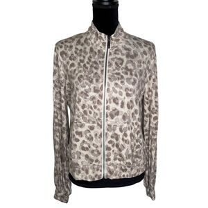 Skinnygirl French Terry Zip Jacket Medium Leopard